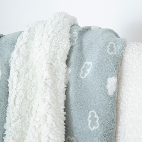 Manta sherpa Nube New verde tiffany