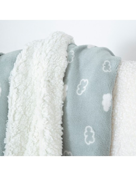 Manta sherpa Nube New verde tiffany