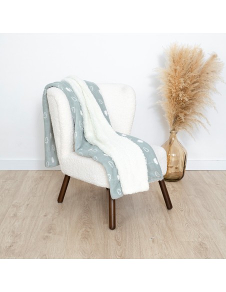 Manta sherpa Nube New verde tiffany