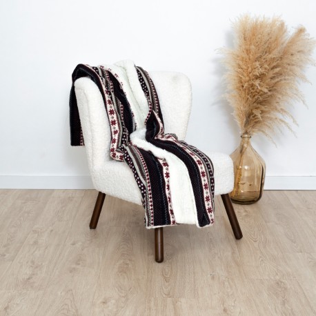 Manta sherpa Gaspar azul marino