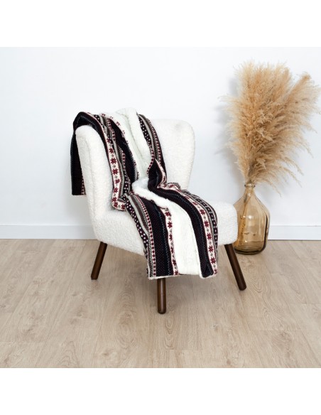 Manta sherpa Gaspar azul marino