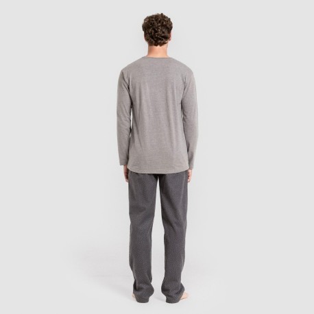 Pijama hombre franela Polo gris