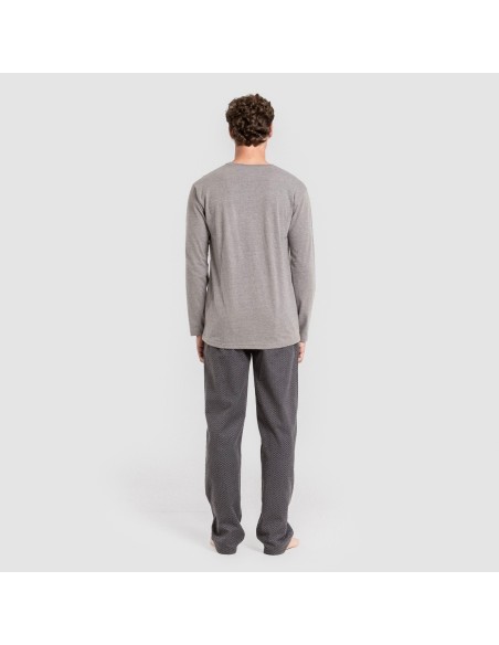Pijama hombre franela Polo gris