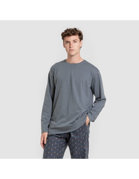 Pijama hombre franela Pelayo verde azulado