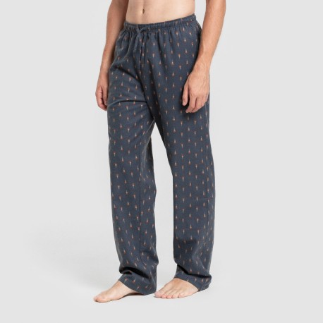 Pijama hombre franela Pelayo verde azulado