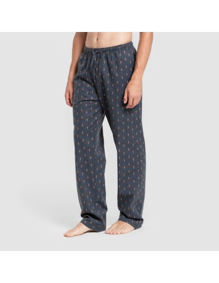 Pijama hombre franela Pelayo verde azulado