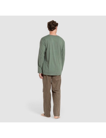 Pijama hombre franela Raya Vermont verde