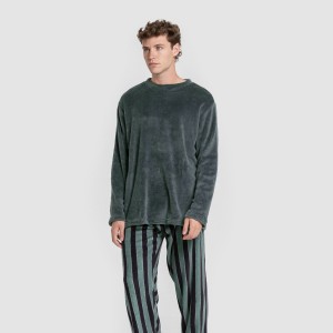 Pijama coral hombre Raya Lamas verde 2