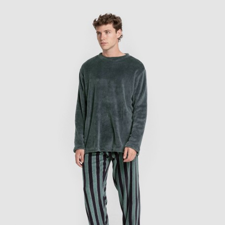 Pijama coral hombre Raya Lamas verde