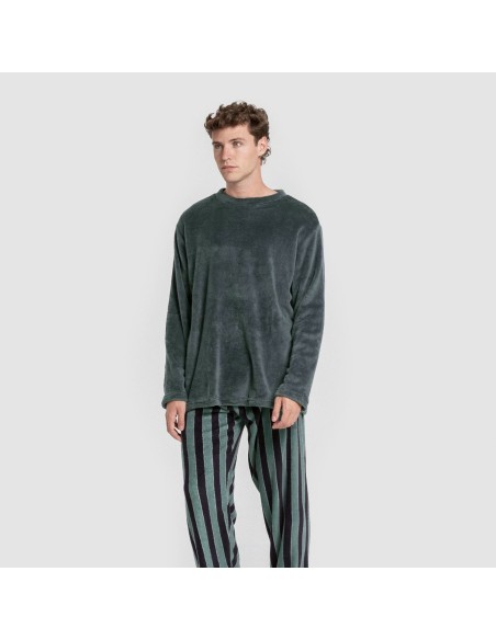 Pijama coral hombre Raya Lamas verde