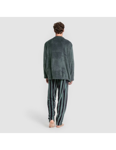 Pijama coral hombre Raya Lamas verde