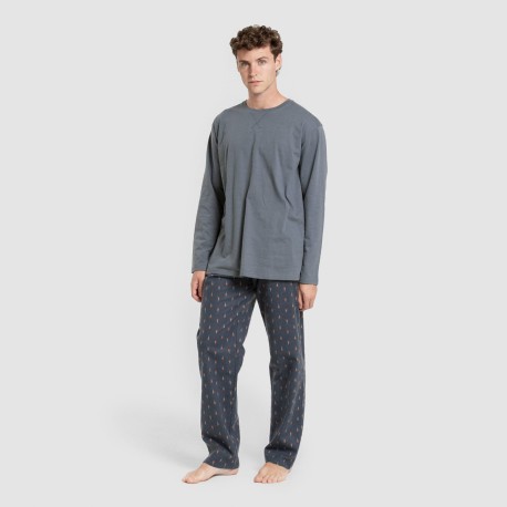 Pijama hombre franela Pelayo verde azulado