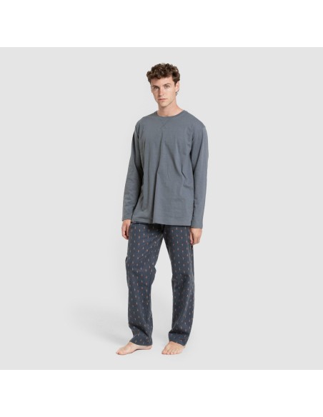 Pijama hombre franela Pelayo verde azulado