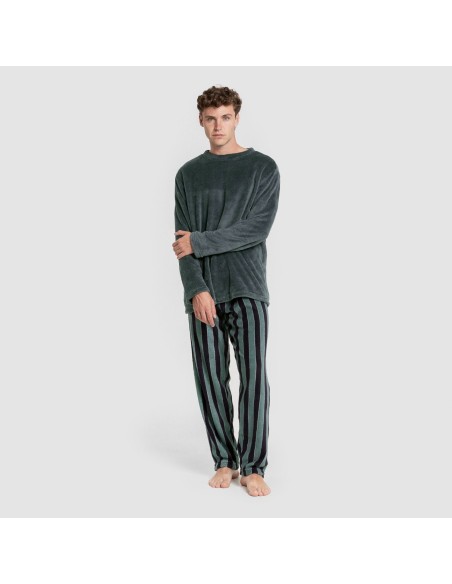 Pijama coral hombre Raya Lamas verde