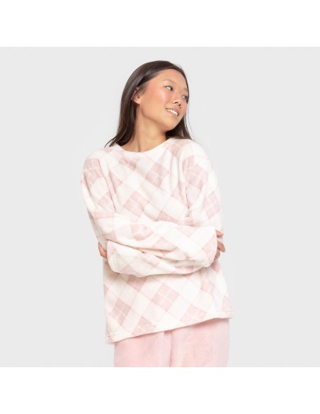 Pijama coral Cuadro Guima rosa