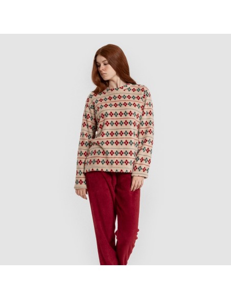 Pijama coral mujer Casimira burdeos