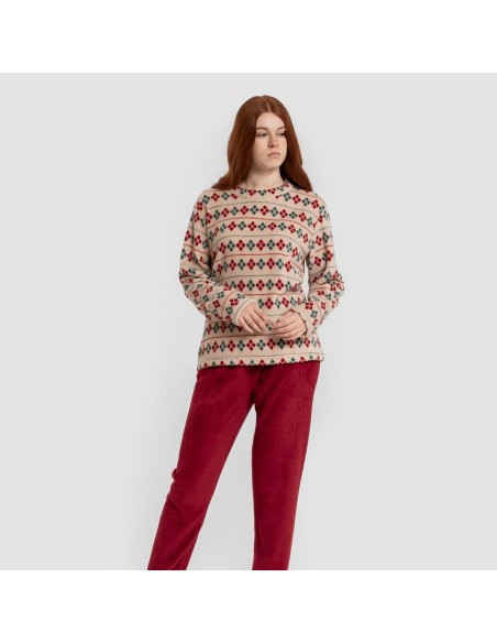Pijama coral mujer Casimira burdeos