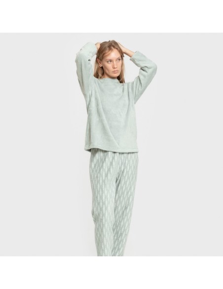 Pijama coral Espiga verde tiffany