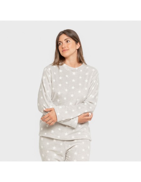 Pijama coral Vitalidad gris perla