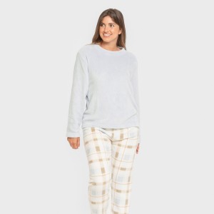 Pijama coral Cuadro Noric celeste 2