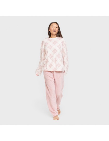 Pijama coral Cuadro Guima rosa