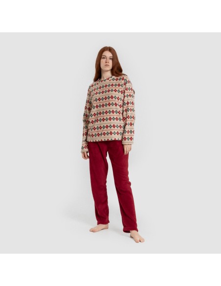 Pijama coral mujer Casimira burdeos