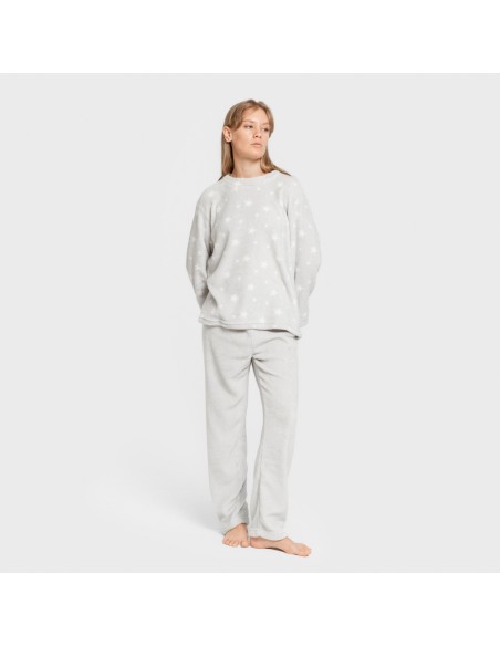 Pijama coral Cosmo gris perla