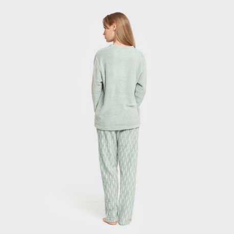 Pijama coral Espiga verde tiffany