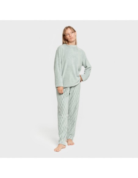 Pijama coral Espiga verde tiffany