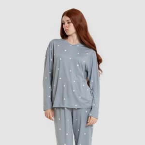Pijama largo mujer soft Choer indigo 2