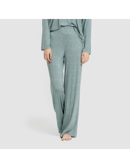 Pijama largo viscosa mujer Virgo verde agua