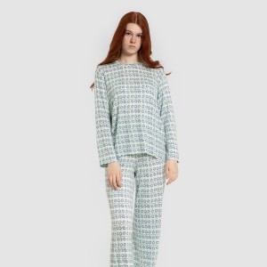 Pijama largo viscosa mujer Capricornio rosa 2