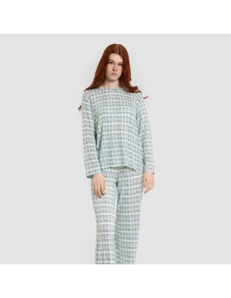 Pijama largo viscosa mujer Capricornio rosa