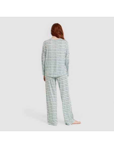 Pijama largo viscosa mujer Capricornio rosa