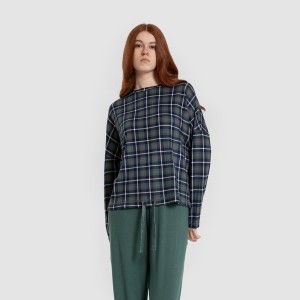 Pijama largo Secret mujer Cuadro Ruz verde