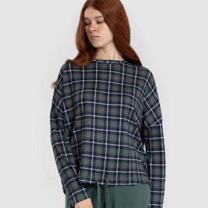 Pijama largo Secret mujer Cuadro Ruz verde 2