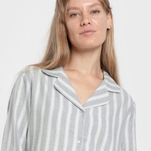 Pijama franela manga larga camisero mujer Raya Marsella verde azulado 2