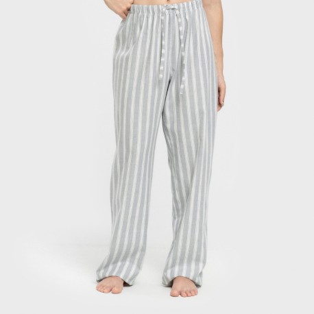 Pijama franela manga larga camisero mujer Raya Marsella verde azulado