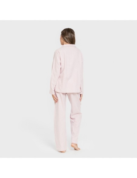 Pijama franela manga larga camisero mujer Raya Ceballos rosa Pijama franela manga larga camisero mujer Raya Ceballos rosa