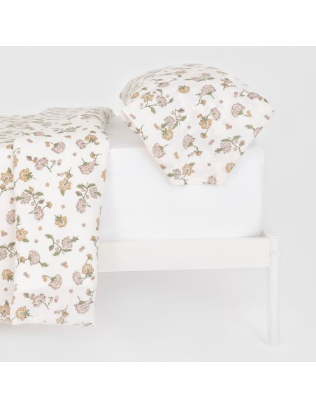 Funda nórdica algodón Meghan verde seco - rosa keike Funda nórdica algodón Meghan verde seco - rosa keike