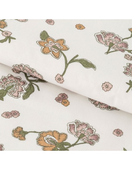 Funda nórdica algodón Meghan verde seco - rosa keike Funda nórdica algodón Meghan verde seco - rosa keike