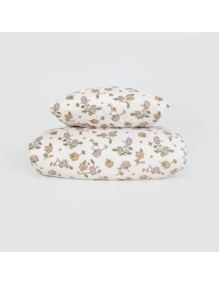 Funda nórdica algodón Meghan verde seco - rosa keike Funda nórdica algodón Meghan verde seco - rosa keike