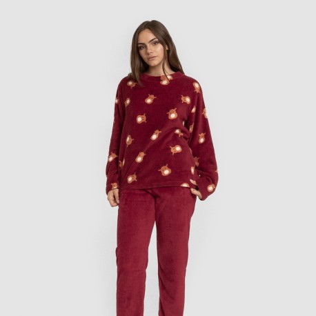Pijama coral Tatin burdeos