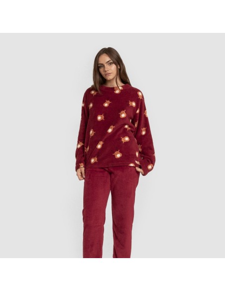 Pijama coral Tatin burdeos