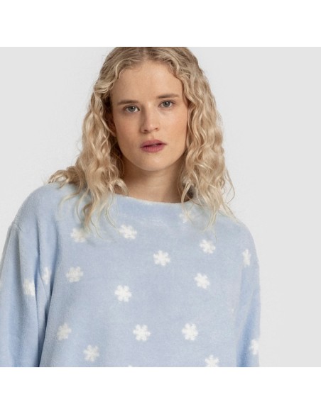 Pijama coral Snow celeste