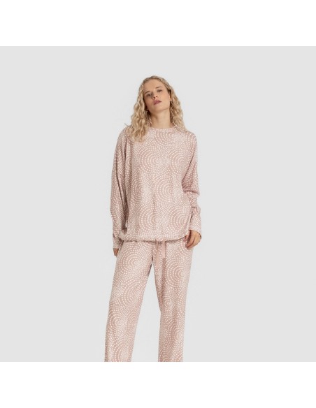 Pijama largo Secret mujer Katy malva rosa