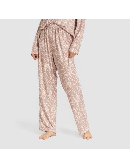 Pijama largo Secret mujer Katy malva rosa