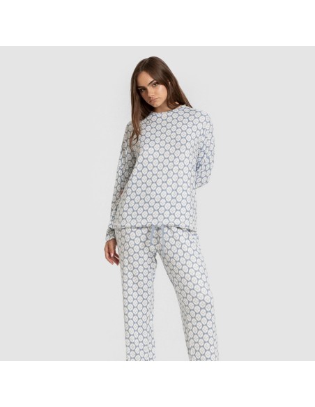 Pijama largo Secret mujer Fatuo indigo