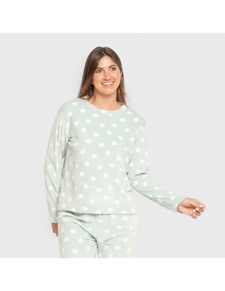 Pijama terciopelo super soft mujer Dula verde tiffany