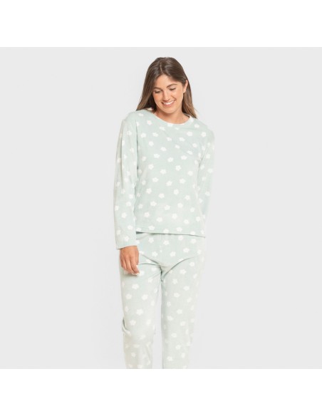 Pijama terciopelo super soft mujer Dula verde tiffany